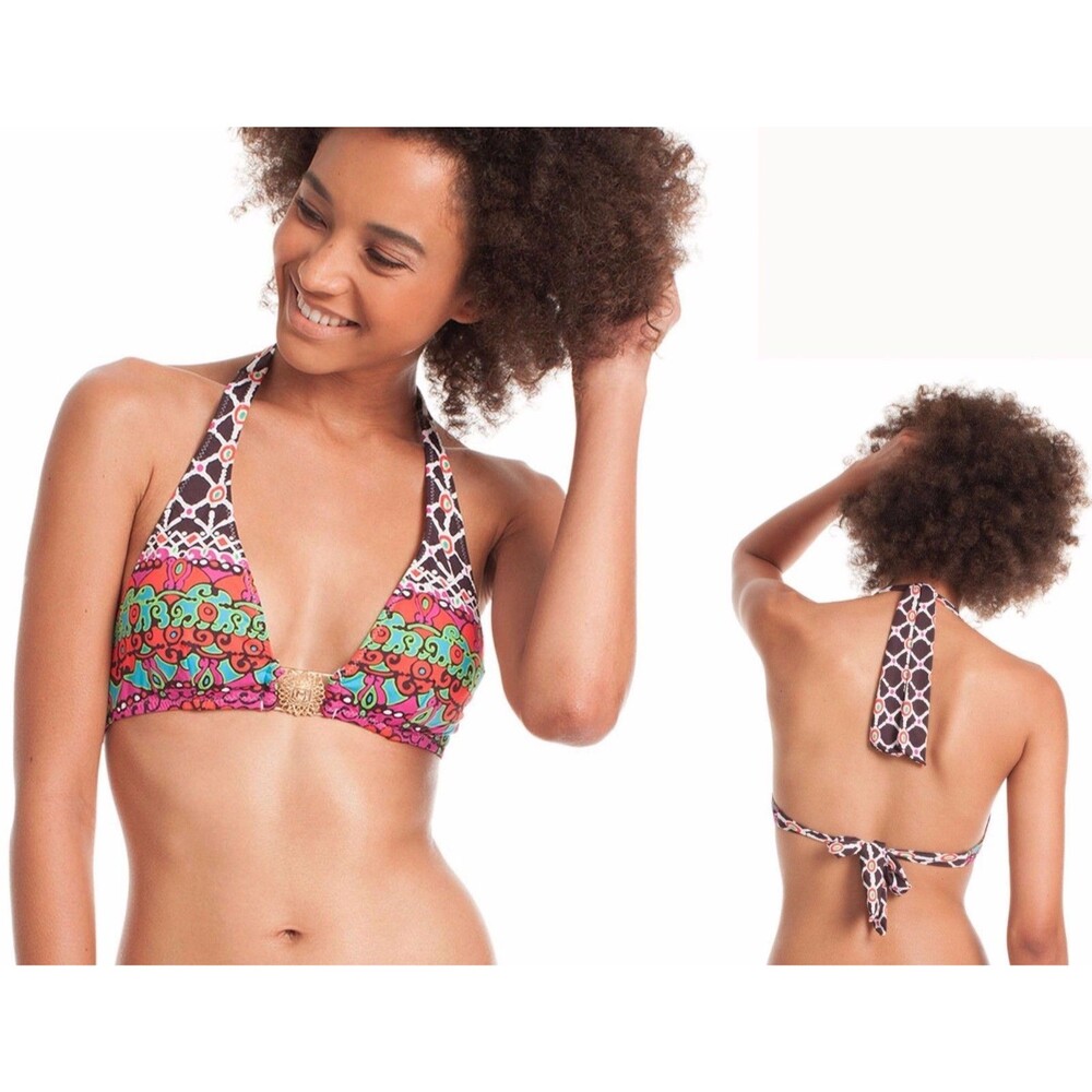 Trina Turk Venice Buckle Halter Bikini Top